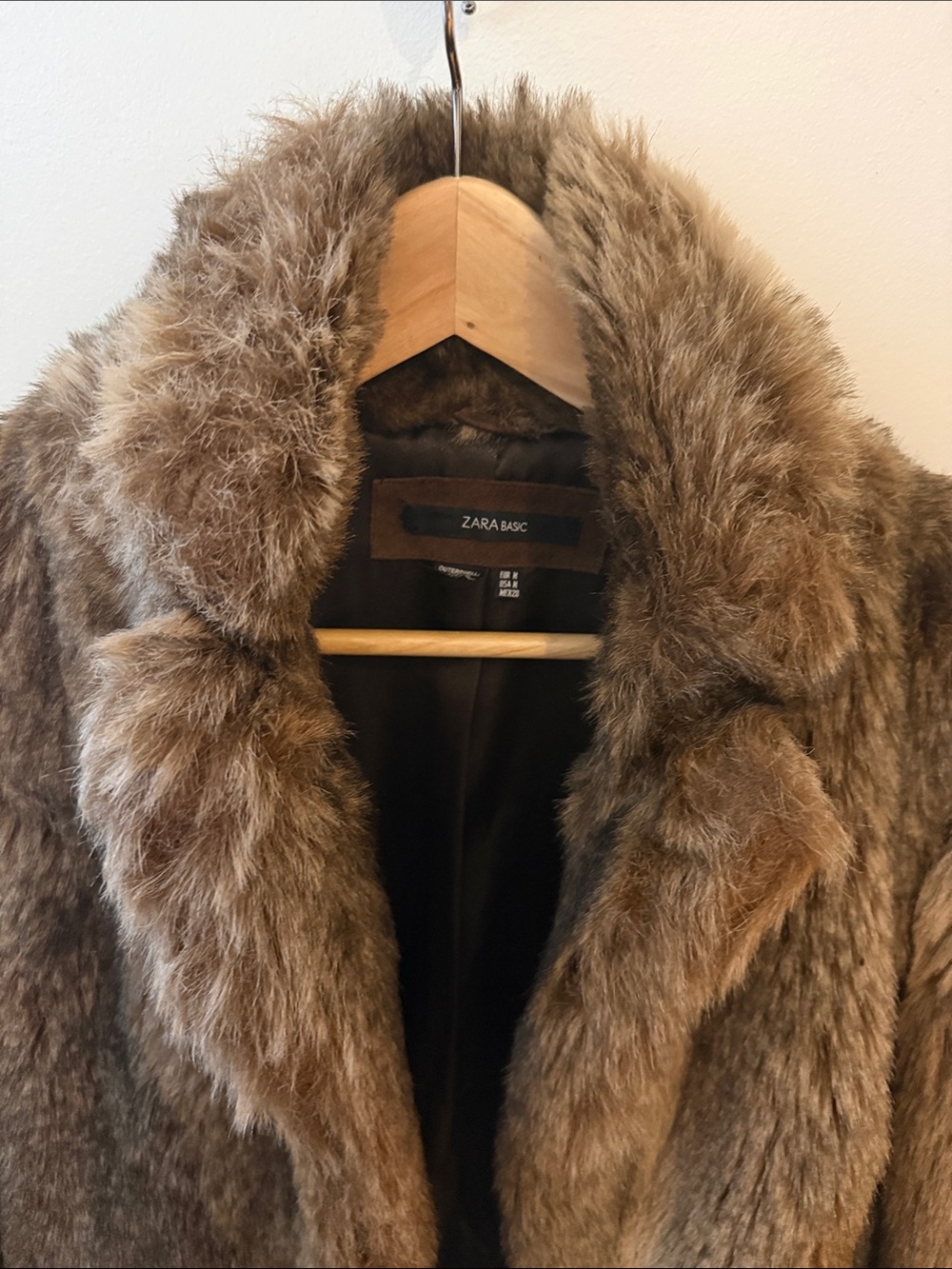 Zara Brown Faux Fur Jacket - Picture 4 of 5